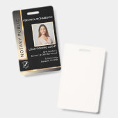 Professionele zwarte & goudnegroïde foto-ID Badge (Voor- en achterkant)