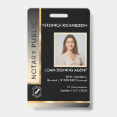 Professionele zwarte & goudnegroïde foto-ID Badge (Voorkant)