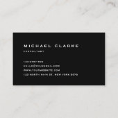 Professionele zwarte grijs en eenvoudig wit visitekaartje (Achterkant)