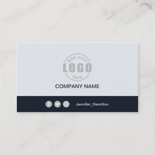 Professionele zwarte grijs voeg uw Logo QR-code to Visitekaartje (Achterkant)