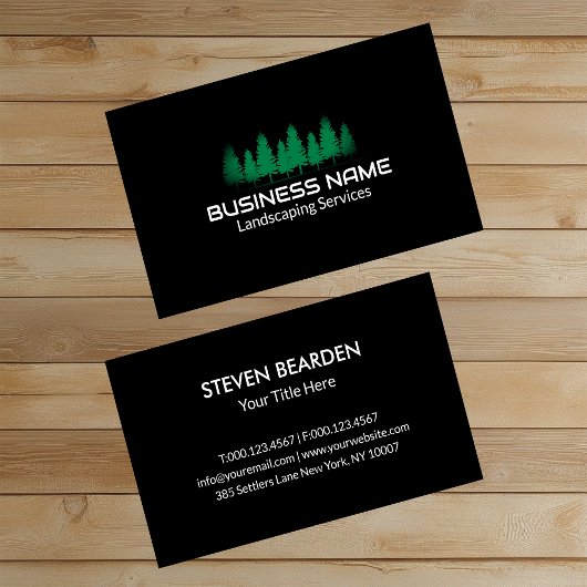 Professionele zwarte groene boom landschapsarchite visitekaartje