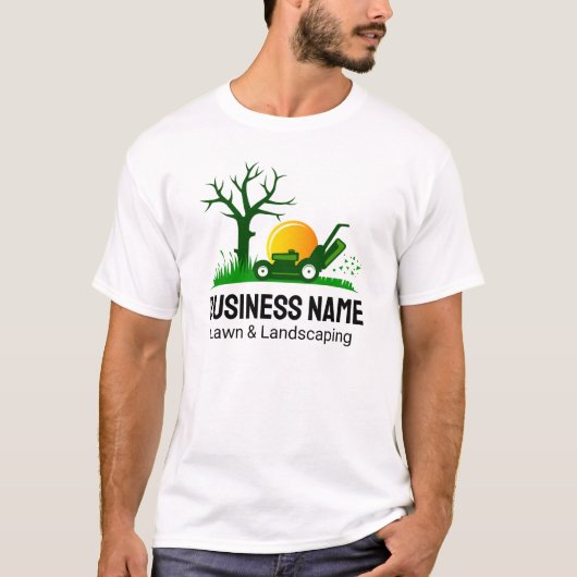 Professionele Zwarte Groene Grasmaaier Landschapsa T-shirt (Voorkant)