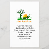 Professionele Zwarte Groene Graszorg Landschapsarc Flyer (Achterkant)