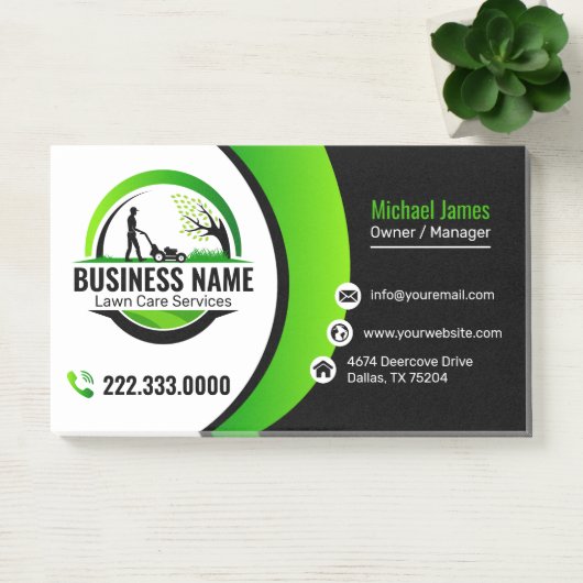 Professionele Zwarte Groene Graszorg Service Post-it® Notes (Kantoor)