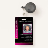Professionele zwarte & hot-roze draadloze fotobadg badge (Voorkant met intrekbare)