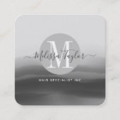 Professionele zwarte inkt Abstracte handtekening F Vierkante Visitekaartje (Voorkant)