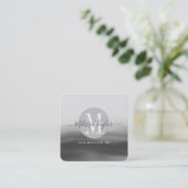 Professionele zwarte inkt Abstracte handtekening F Vierkante Visitekaartje (Staand voorkant)