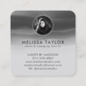 Professionele zwarte inkt Abstracte handtekening F Vierkante Visitekaartje (Achterkant)