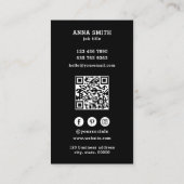 Professionele zwarte interieur cateraar aangepaste visitekaartje (Achterkant)