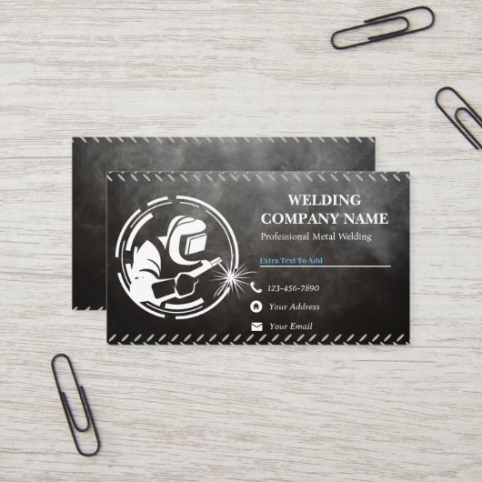 Professionele zwarte lassen Visitekaartjes (Voorkant / Achterkant in situ)