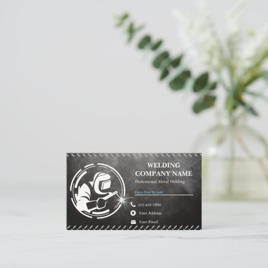 Professionele zwarte lassen Visitekaartjes (Staand voorkant)