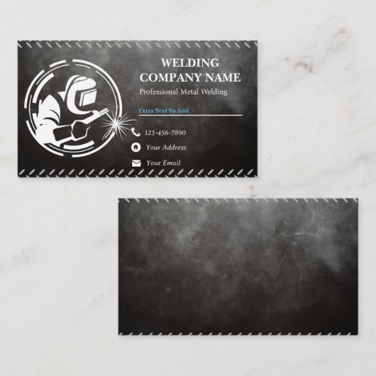 Professionele zwarte lassen Visitekaartjes (Voorkant / Achterkant)