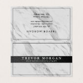 Professionele zwarte lederen sierstrip visitekaartje (Buitenkant ongevouwen)