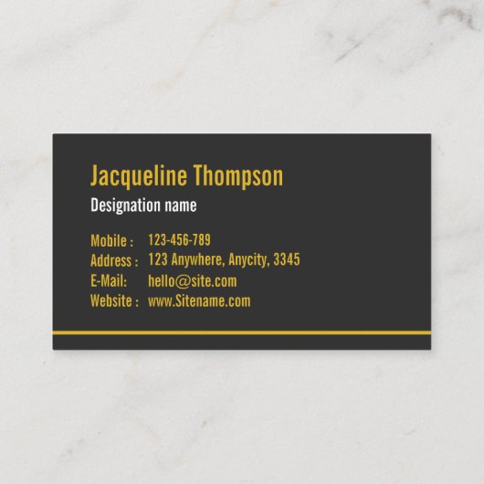 professionele zwarte maat visitekaartje (Achterkant)