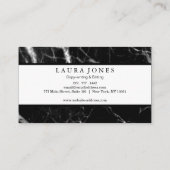 Professionele zwarte marmer visitekaartje (Achterkant)