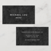 Professionele zwarte minimale moderne architectuur visitekaartje (Voorkant / Achterkant)