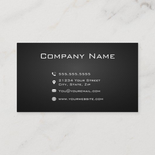 Professionele Zwarte Minimalistische Contact Icone Visitekaartje (Achterkant)