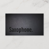 Professionele zwarte minimalistische saxophone visitekaartje (Voorkant)