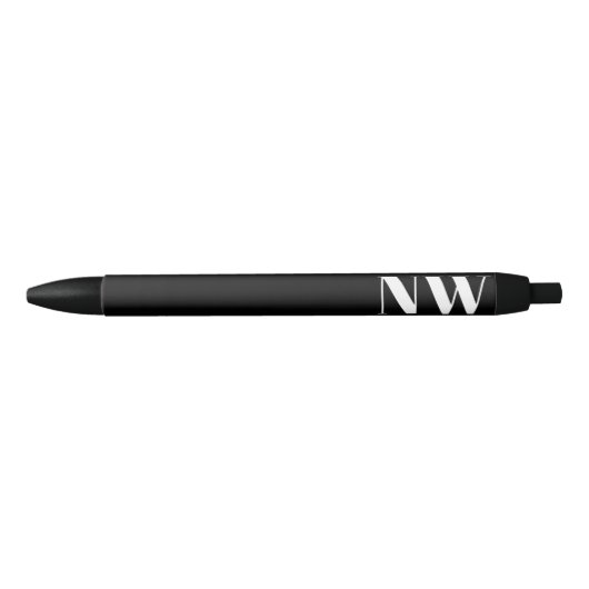 Professionele Zwarte Minimalistische Witte Monogra Inkt Pen (Voorkant)