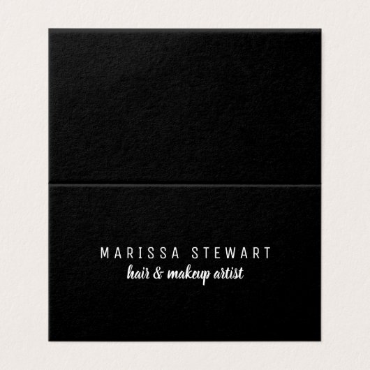 Professionele zwarte, moderne sociale media visitekaartje (Buitenkant ongevouwen)
