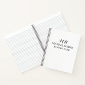 Professionele Zwarte Monogram Eerste Zakelijke Notitieboek (Binnen)