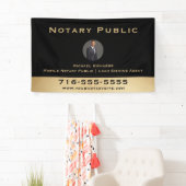 Professionele Zwarte Notaris Ronde Foto Marketing Spandoek (Insitu)