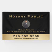 Professionele Zwarte Notaris Ronde Foto Marketing Spandoek (Horizontaal)
