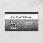 Professionele zwarte Ombre Glitter Aangepaste Foto Visitekaartje (Achterkant)