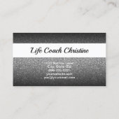 Professionele zwarte Ombre Glitter Aangepaste Foto Visitekaartje (Achterkant)