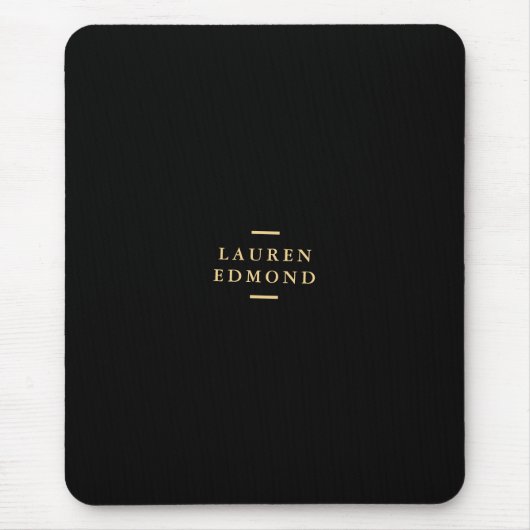 Professionele zwarte penseelgoud muismat (Voorkant)