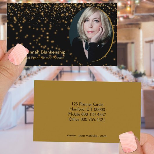 Professionele zwarte platenspeler - Aangepaste fot Visitekaartje