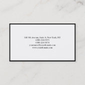Professionele zwarte rand Elegant Black Visitekaartje (Achterkant)