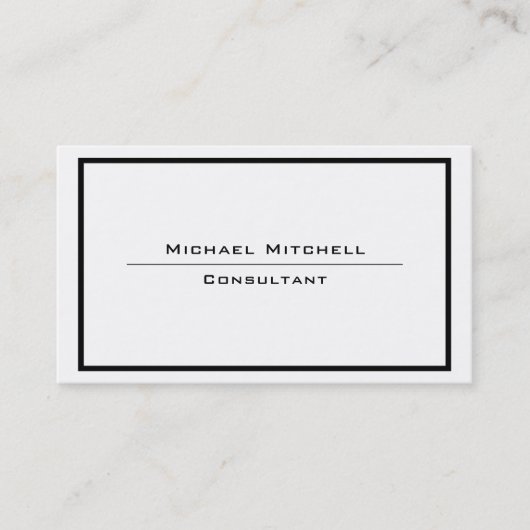Professionele zwarte rand Elegant Black Visitekaartje (Voorkant)