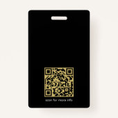 Professionele zwarte retro gouden notaris ronde fo badge (Achterkant)