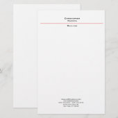 Professionele zwarte rode, eenvoudige witte vlek briefpapier (Voorkant / Achterkant)
