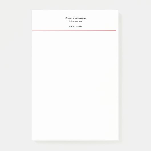 Professionele zwarte rode, eenvoudige witte vlek post-it® notes (Voorkant)