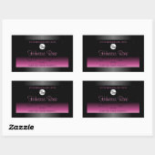Professionele zwarte roze productlabel Glitter Log Rechthoekige Sticker (Vel)
