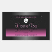 Professionele zwarte roze productlabel Glitter Log Rechthoekige Sticker (Voorkant)