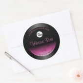 Professionele zwarte roze productlabel Glitter Log Ronde Sticker (Envelop)