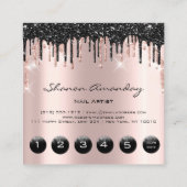 Professionele zwarte schijven 6 Punks CustomLogo-R Vierkante Visitekaartje (Achterkant)