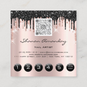 Professionele zwarte schijven 6 Punks QRCodeLogo-R Vierkante Visitekaartje
