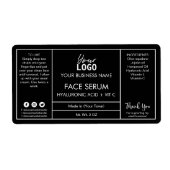 Professionele zwarte serumlabels etiket (Voorkant)