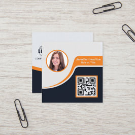 Professionele zwarte Sinaasappel voegt uw Logo QR- Vierkante Visitekaartje