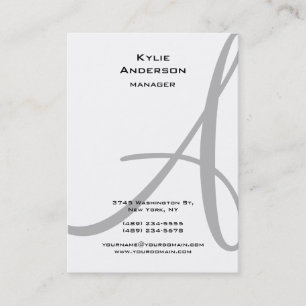 Professionele zwarte witte kalligrafie Monogram Visitekaartje