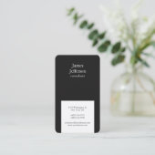 Professionele zwarte & witte, moderne, stijlvolle  visitekaartje (Staand voorkant)