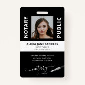 Professionele zwarte witte notaris ondertekenaar badge (Voorkant)