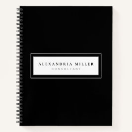 Professionele zwarte & witte omgevingsnaam en -ond notitieboek
