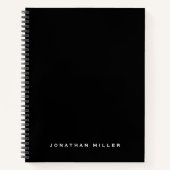 Professionele zwarte witte, persoonlijke naam notitieboek (Voorkant)