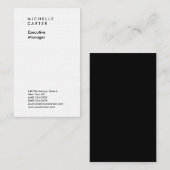 Professionele zwarte & witte vlakke, minimalistisc visitekaartje (Voorkant / Achterkant)