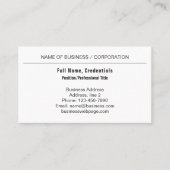 Professionele zwarte, witte zakelijke Logo Visitekaartje (Voorkant)